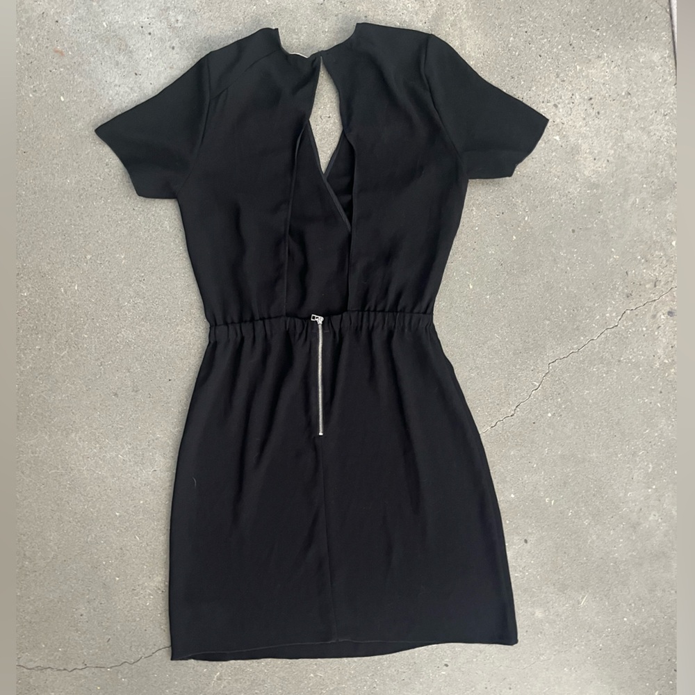 Aritzia Wilfred Short Sleeve Open Back Black Mini Dress - Picture 5 of 6